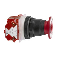Pulsante luminoso ÷˜30 - testa a fungo ÷˜42mm - rosso - 2 posizioni - 1NC