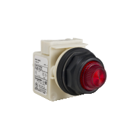 Pulsante luminoso rosso ÷˜30 - sporgente con ritorno - 24V - 1 NC/NO