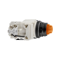 Pulsante luminoso arancio ÷˜30 - sporgente con ritorno - 24V - 1 NC/NO