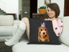 Ponyetta the Dog on a  Black 22" x 22" Premium Pillow - Ponyetta Collection