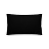 Lindy the Cat lounging on a 12 x 20 Black  Premium Pillow - Lindy Collection