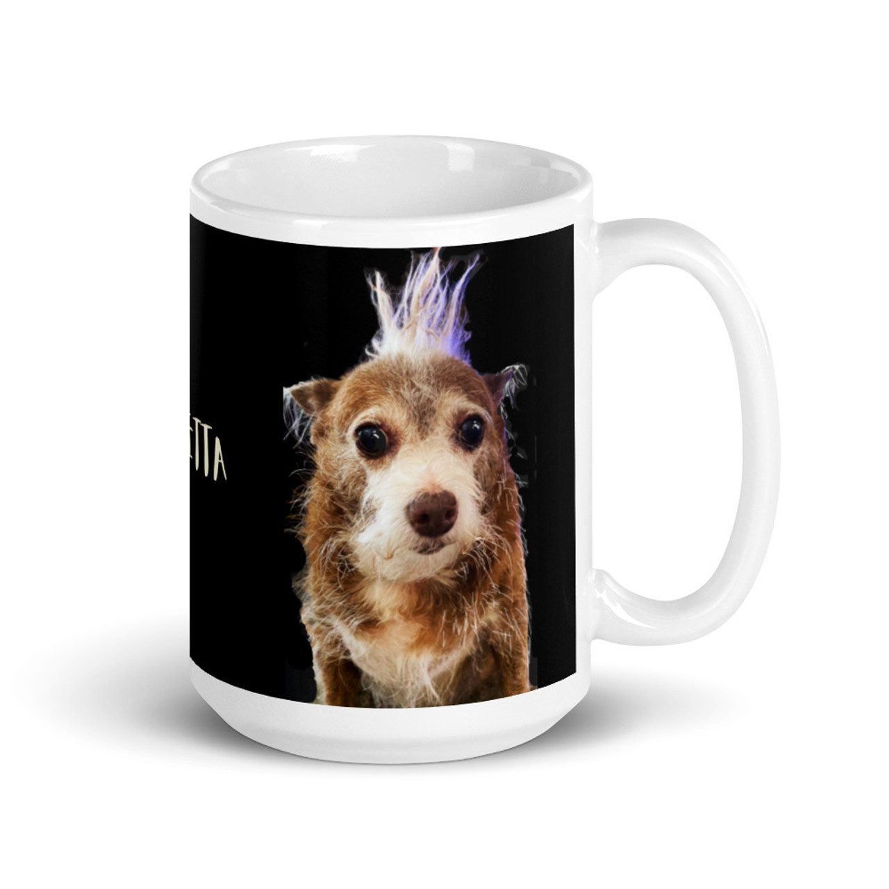 Ponyetta the Dog on a White Glossy Mug - Ponyetta Collection