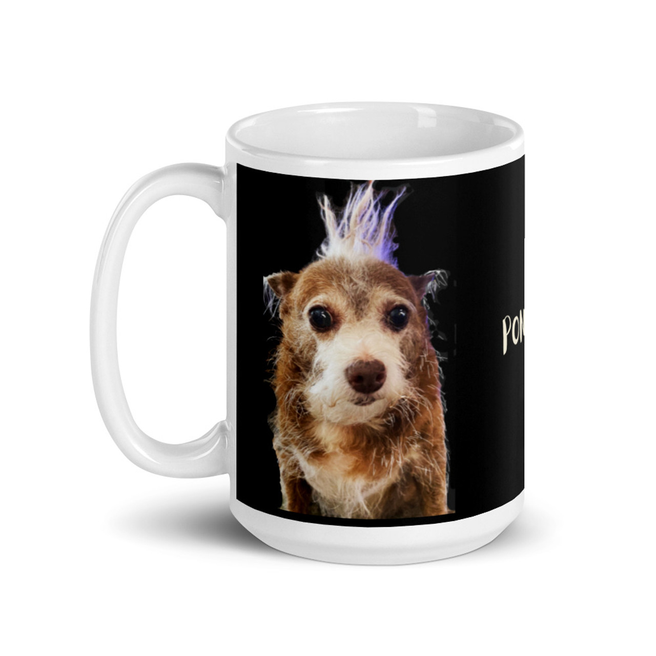 Ponyetta the Dog on a White Glossy Mug - Ponyetta Collection