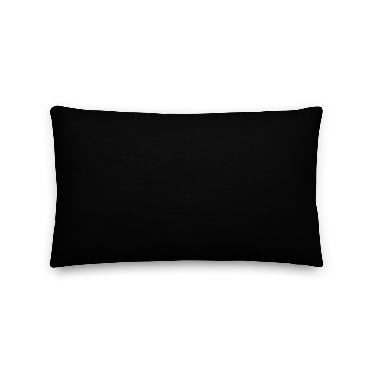 Lindy the Cat lounging on a 12 x 20 Black  Premium Pillow - Lindy Collection