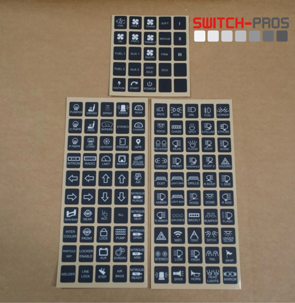 Vertical Switch Legends for Switch-Pros System