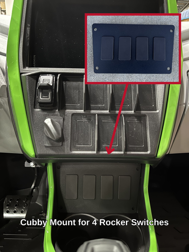 Kawasaki TERYX® H2 Cubby Mount for 4 Rocker Switches
