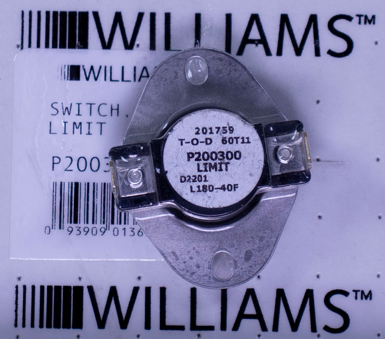 Williams P200300 Temperature Limit Switch