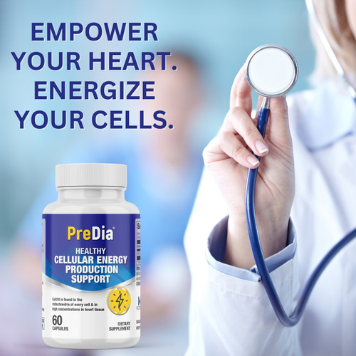 PreDia - Healthy Cellular Energy Production Support - (CoQ10 200mg) energize celis
