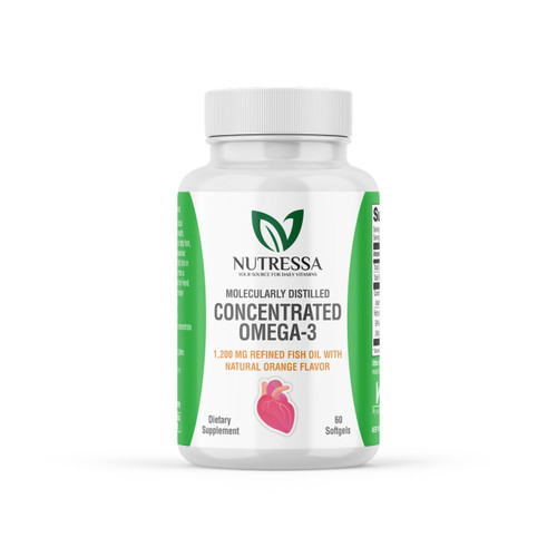 Nutressa - Concentrated Omega-3 1,200mg Fish Oil-Natural Orange Flavor Softgels flagship
