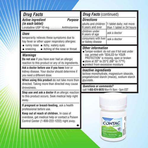 Contac - Allergy (150 ct) facts