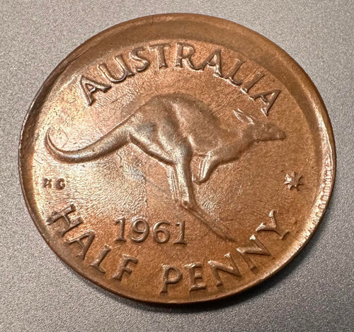 1961 Half penny Triple struck Uncentered Broad strike
