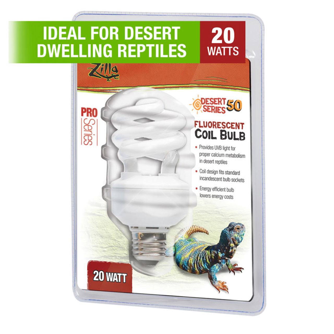 Zilla Desert Series Fluorescent Coil Bulb 20 watt package
