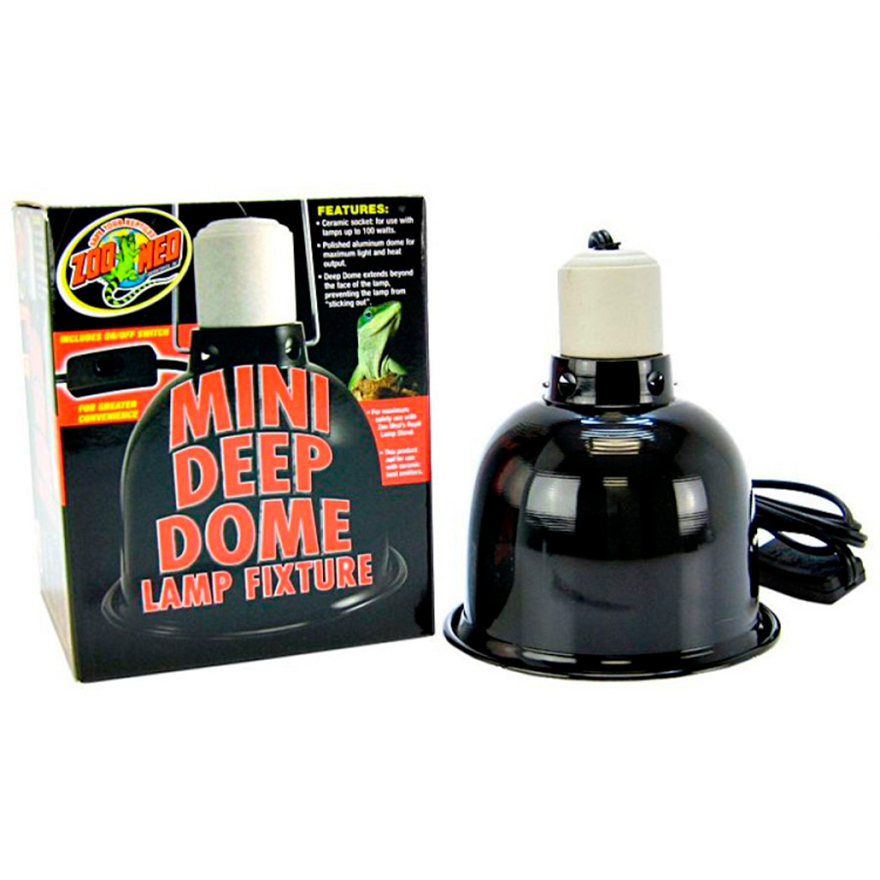 Zoo Med Mini Deep Dome Lamp Fixture - MyTurtleStore.com
