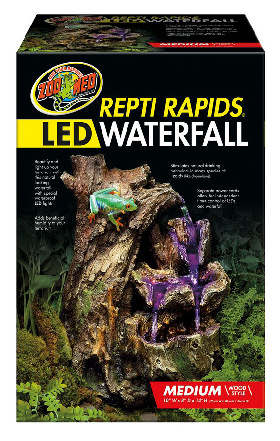 Zoo Med Repti Rapids Led Waterfall Medium Wood - MyTurtleStore.com