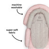 Diono Cuddle Soft 2-in-1 Baby Head Neck Body Support Pillow For Newborn Baby Super Soft Car Seat Insert Cushion, Perfect for Infant Car Seats, Convertible Car Seats, Strollers [Gray/Pink]