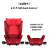 Monterey® 2XT LATCH converts to backless booster seat [Red]