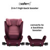 Monterey® 2XT LATCH converts to backless booster seat [Plum]