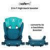 Converts to backless booster [Blue Razz Ice]