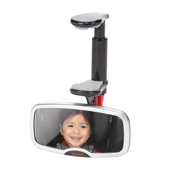 Diono See Me Too Rear View Baby Mirror for Car, Fully Adjustable With Wide Crystal Clear View, Shatterproof, Crash Tested [Silver]