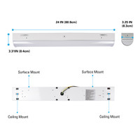 20W 2FT LED Commercial Strip Light Linear 5000K  Warehouse Garage, Fluorescent Replacement