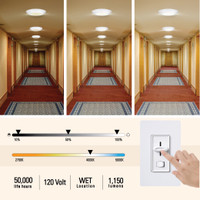 17W LED 7" Small Flush Mount Ceiling Lighting Dimmable Fixture Wet Location