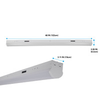 40W LED 4-foot Commercial Strip Light Linear Warehouse Ceiling Mount 5000K Damp Location