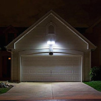 20W White LED Security 2 Head Floodlight with Motion Sensor Outdoor Wet Location