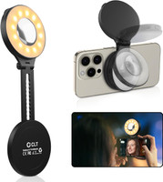 Magnetic LED Selfie Light for MagSafe Portable Fill Light with Sticky Ring Mount for Phones, Ideal for Selfies, Photography, TikTok Videos, Zoom Meetings, and Video Conferencing (Black)
