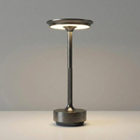 6000mAH for longer battery life. Cordless Table Lamps Rechargeable, Portable Lamp, Stepless Dimming LED Table Light with Memory Function, for Outdoor/Dinner/Patio/Restaurant, (Gun Metal Silver)