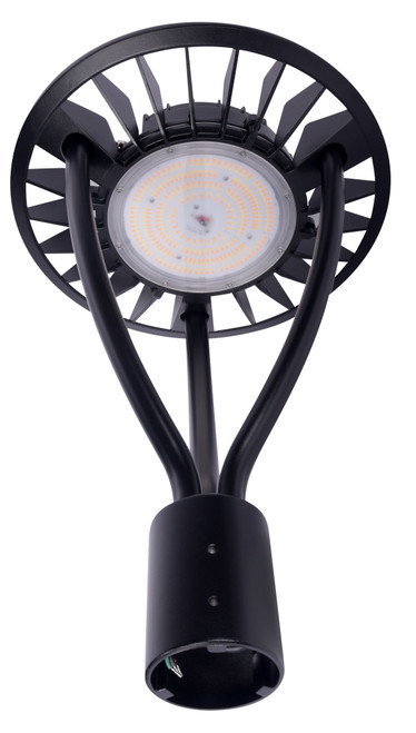 100W Black LED Post Top Area Light, use in commercial buildings, walkways, or landscape areas
