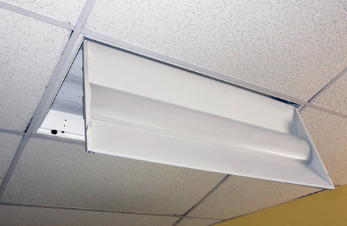 30W 2X4 LED Volumetric Retrofit Troffer, DLC premium, color stability, T-bar/grid ceilings