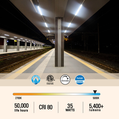 35W 4FT LED Commercial Strip Light Linear Warehouse Ceiling Light, Fluorescent Replacement, 40K or 50K