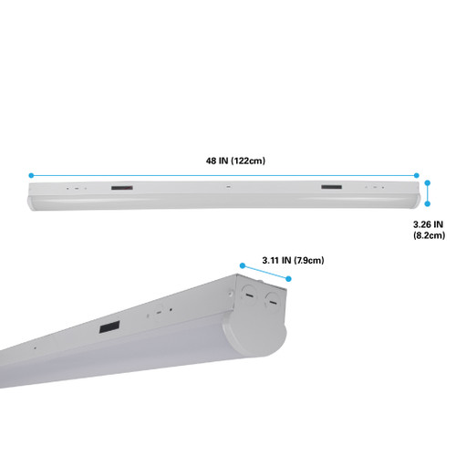 CLT, 40W, 4FT, Commercial Strip Light Linear, Warehouse Ceiling Mount, 5000K Damp Location