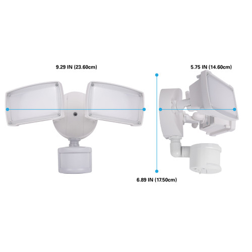 CLT LED Security Light, Dual Head, Flood Light, Motion Sensor, Outdoor, Wet Location, 20W, 50,000 hours average life, commercial, residential, energy saving