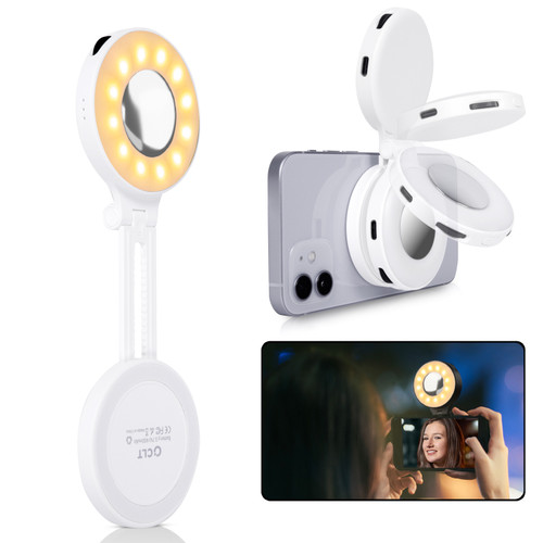 Magnetic LED Selfie Light for MagSafe Portable Fill Light with Sticky Ring Mount for Phones, Ideal for Selfies, Photography, TikTok Videos, Zoom Meetings, and Video Conferencing