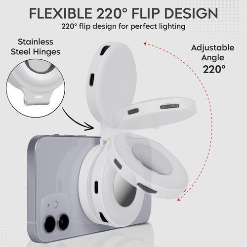 Magnetic LED Selfie Light for MagSafe Portable Fill Light with Sticky Ring Mount for Phones, Ideal for Selfies, Photography, TikTok Videos, Zoom Meetings, and Video Conferencing