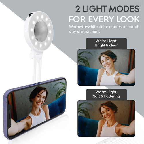 Magnetic LED Selfie Light for MagSafe Portable Fill Light with Sticky Ring Mount for Phones, Ideal for Selfies, Photography, TikTok Videos, Zoom Meetings, and Video Conferencing