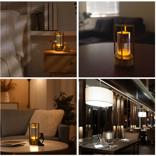 Cordless Rechargeable Luxury Table Lamp Home Decoration GOLD