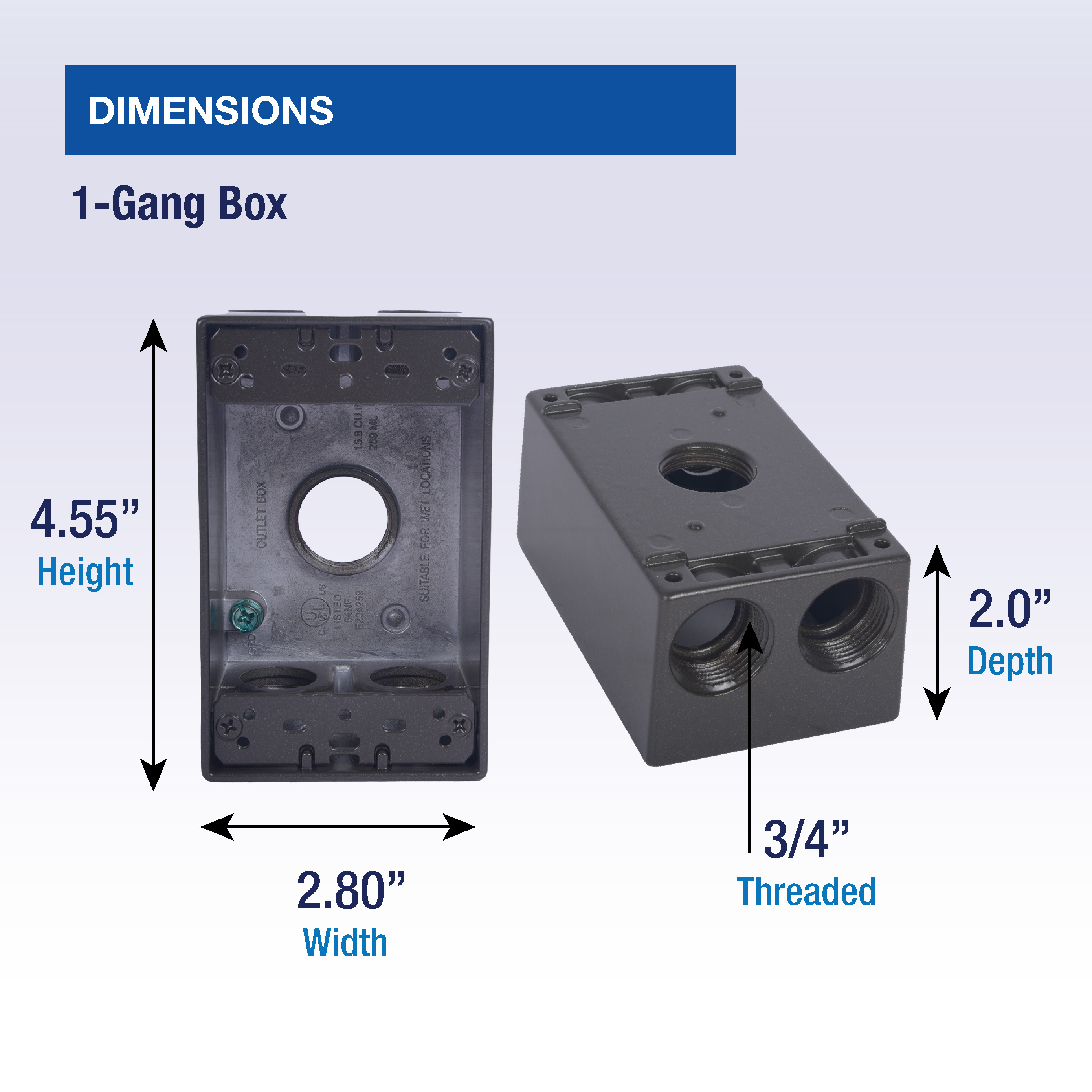 1 Gang Back Box Dimensions