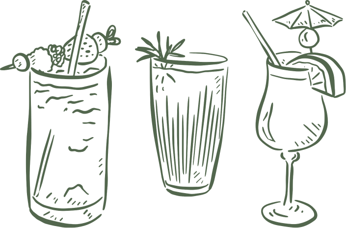 Cocktail Glasses Illustration
