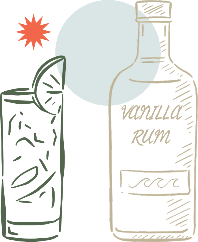 Vanilla Rum & Coke Cocktail