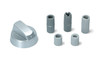 Universal Cooker Oven Hob Control Knob Silver with Adaptors