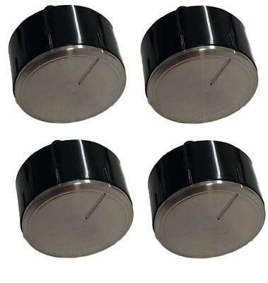 4 X GENUINE BOSCH OVEN COOKER HOB CONTROL KNOB DIAL SILVER BLACK SWITCH 616100