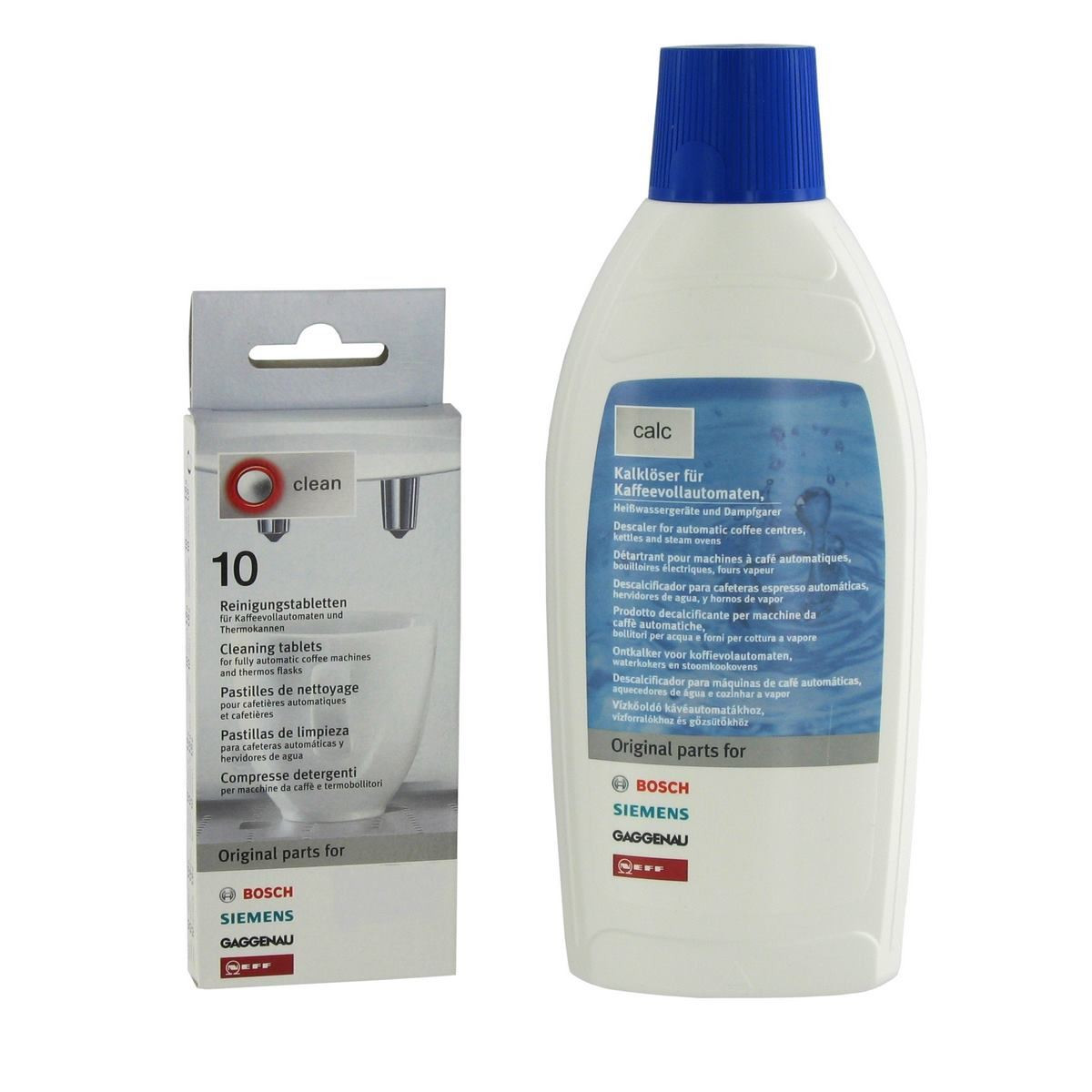 Genuine Bosch Coffee Machine Cleaning Tablets & Liquid 00311759