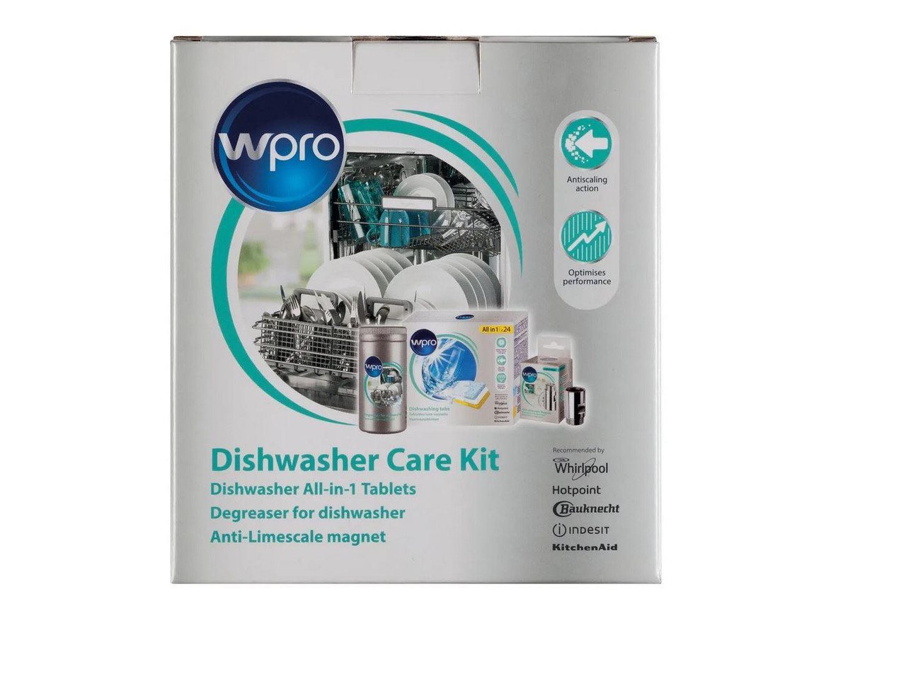 Wpro Dishwasher Care Kit – Complete Cleaning & Maintenance Set for Sparkling Results - C00379698