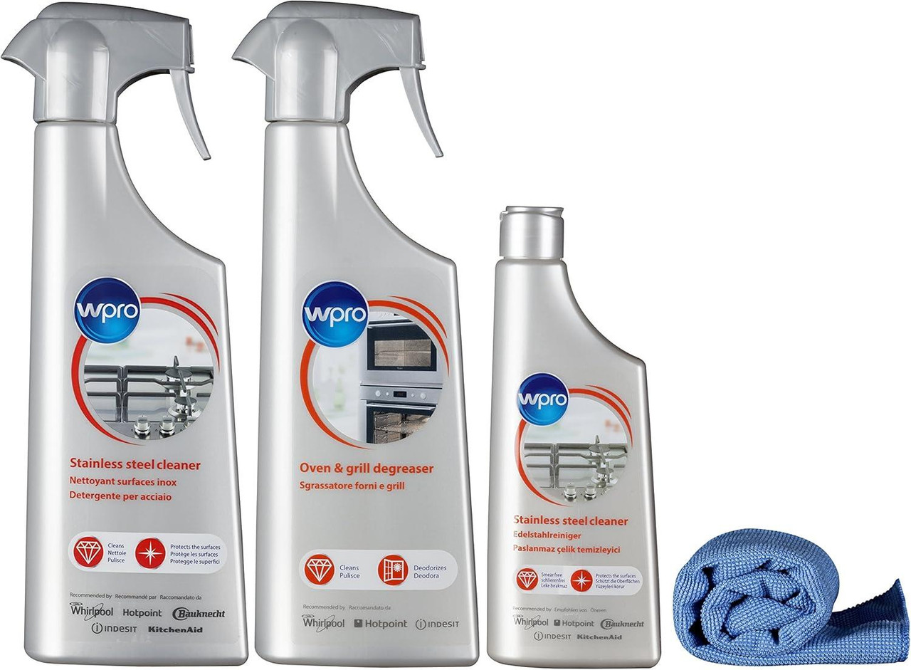 Wpro Hob & Oven Care Kit – Complete Cleaning Solution for Stainless Steel Surfaces - C00379694