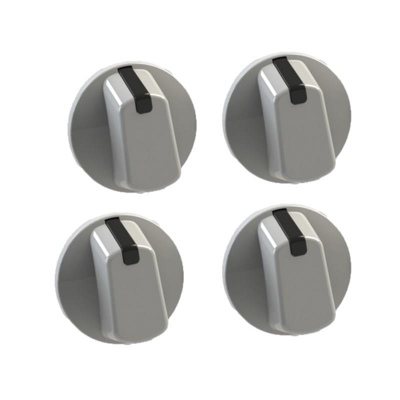 Universal 48mm White Multi Fit Cooker Control Knobs Pack of 4