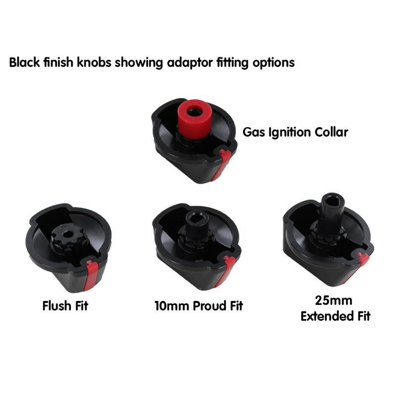 Universal 48mm White Multi Fit Cooker Control Knobs Pack of 4