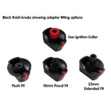 UNIVERSAL 40MM BLACK COOKER CONTROL KNOB PACK OF 4