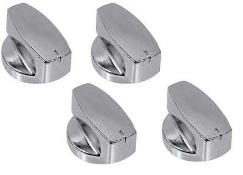 4 X BELLING OVEN COOKER CONTROL KNOB GENUINE GAS HOB SWITCH SILVER CHROME KNOBS